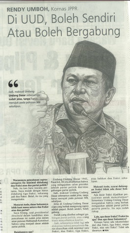 Wacana Syarat Usung Capres-Cawapres, Ada Usulan Harus Didukung Dua Fraksi Atau Dua Parpol  Rendy Umboh: Di UUD, Boleh Sendiri Atau Boleh Bergabung